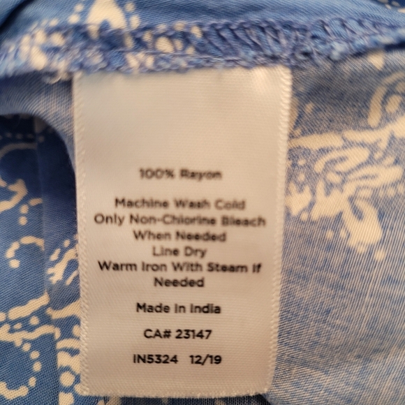 NWT Talbots Maxi Dress,  Blue Paisley Floral Flowy Drawstring Waist Size 24W - Picture 5 of 8